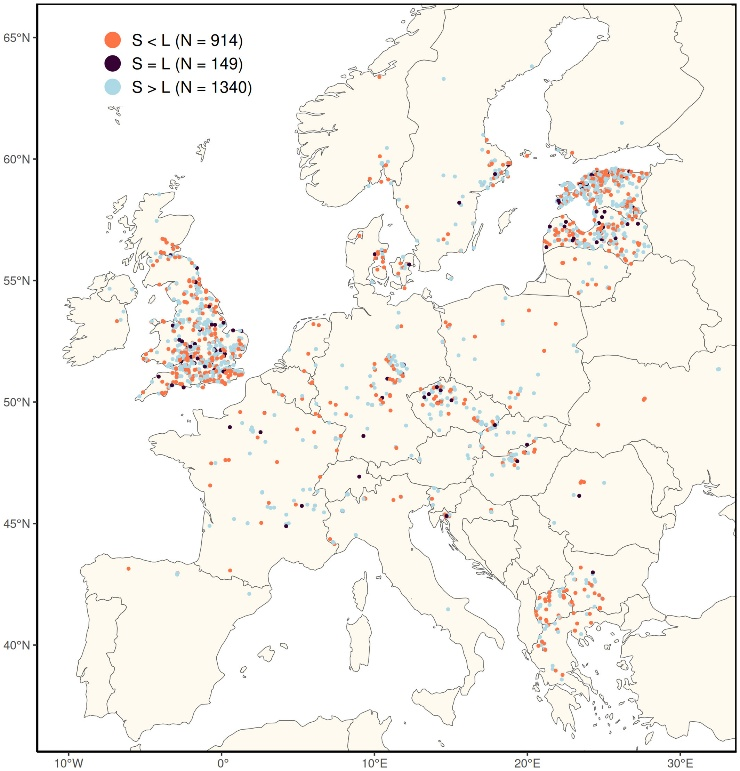 Distribution of cowslip observations